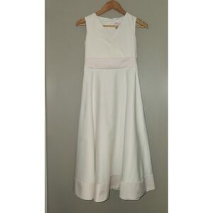 American Girl Sz 14 Flower Girl Dress Like Your Doll White Pink Satin Sleeveless